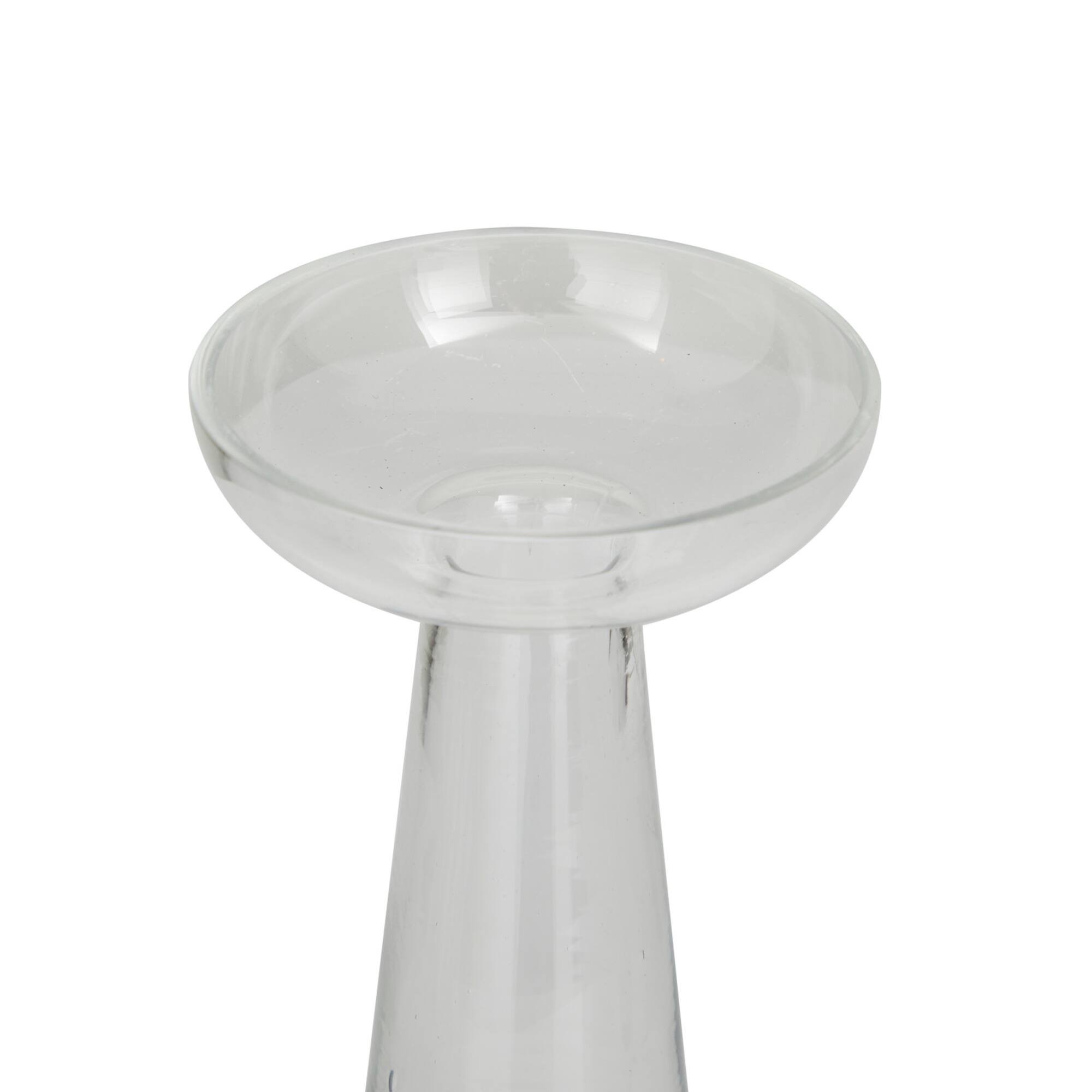 Set of 3 Clear Glass Contemporary Candle Holder, 3" x 3" x 3"